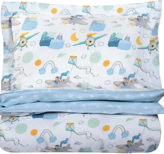 Greenwich Polo Club Essential 8866 Kids Single Duvet Cover Set with Pillowcase Cotton Blue 160x240cm