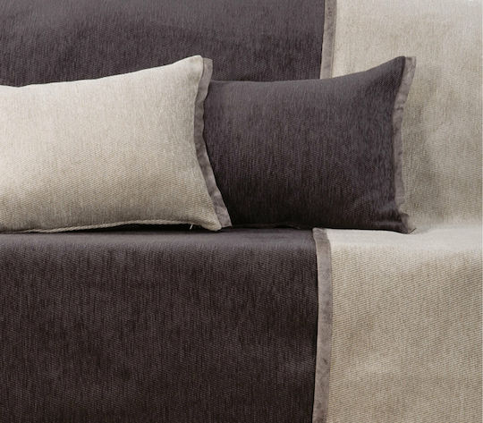 Nef-Nef Homeware New Tanger Ριχτάρι Διθέσιου Καναπέ Δύο 'Οψεων Ζακάρ 180x250εκ. Anthracite / Beige