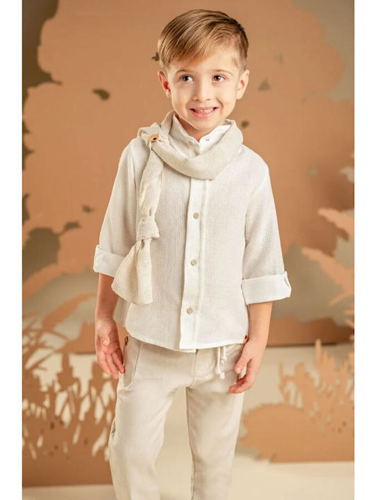 Baby Bloom Βαπτιστικό Κοστούμι για Αγόρι Μπεζ
