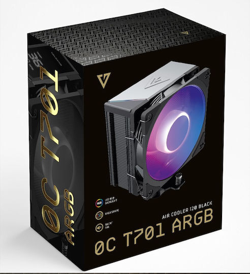 Modecom Volcano 0C T701 CPU Cooler for Socket AM4/AM5/1200/1700 with ARGB Lighting