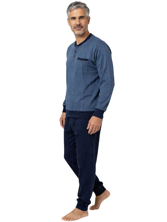 Collection Winter Men's Pyjama Blouse Petrol Blue