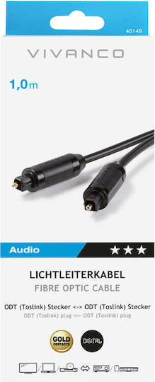 Vivanco Optical Audio Cable TOS male - TOS male Μαύρο 1m
