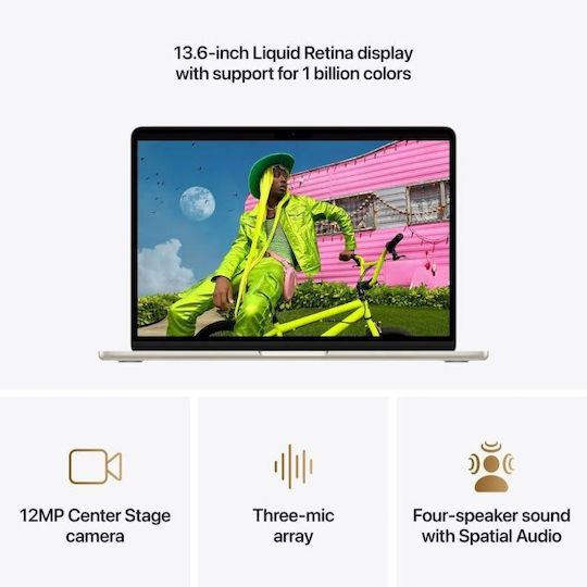 Apple MacBook Air 15.3" IPS Retina Display (M5-10-Core/16GB/512GB SSD/10-Core GPU) Starlight (International English Keyboard)