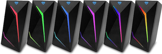 Media-Tech Cobra Pro Urion Ασύρματα Ηχεία Υπολογιστή 2.0 με RGB Φωτισμό και Bluetooth Ισχύος 8W Μαύρα