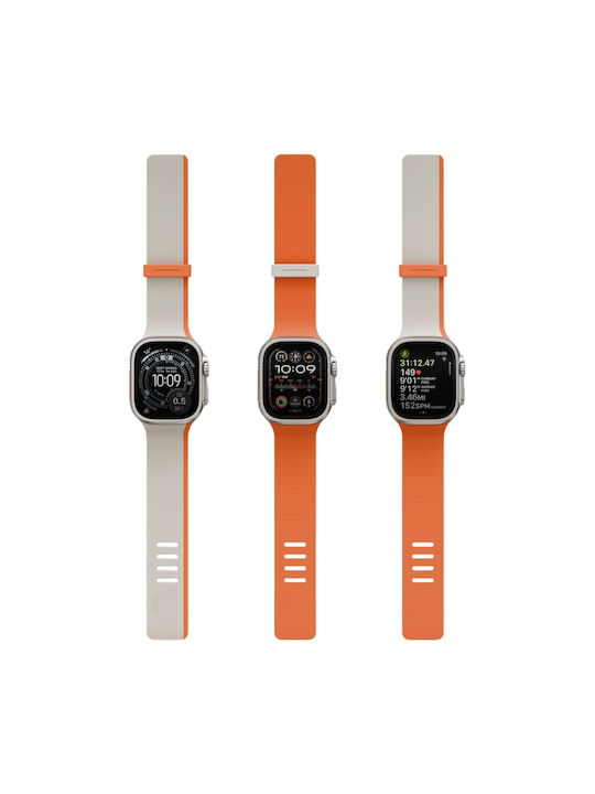 Uniq Revix Iv Premium Apple Watch 49 46 45 44mm Edition Reversible Magnetic Watch Strap Gray-Orange