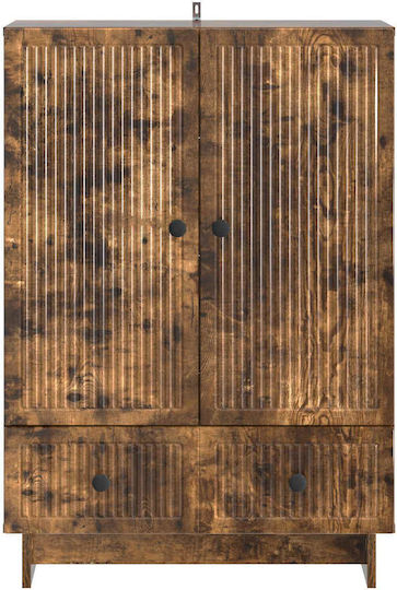 Wooden Sideboard with Drawers Smoked Oak 66x34.5x95cm