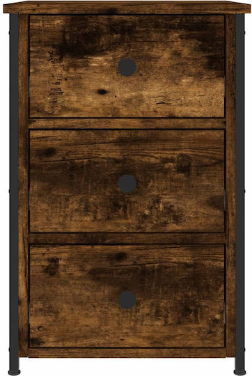 Nachttisch Holz mit Metallbeinen Braun 40x36x60cm
