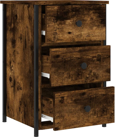 Nachttisch Holz mit Metallbeinen Braun 40x36x60cm