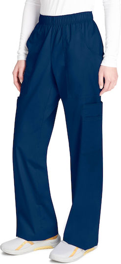 Cherokee Core Stretch Female Medical Pants Navy Blue Made of Cotton and Polyester