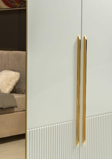 SteweHome Schlafzimmermöbel-Set Weiß Gold Luxus 7 Stück 160x200cm