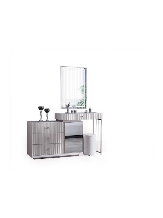 Stewehome Set Mobilier Pentru Dormitor Alb Argintiu Lux 7 Bucăți 160x200cm