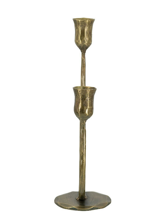 Artekko Metal Candle Holder in Gold Color 16x29x9cm