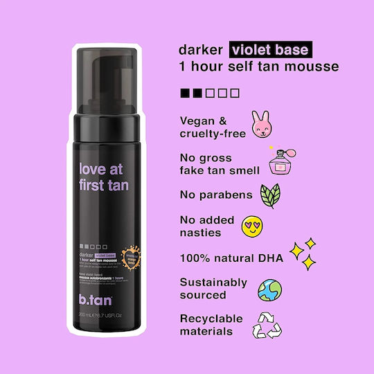 B.Tan Love At First Tan Selbstbräuner Mousse Körper Ultra Dunkel 200ml