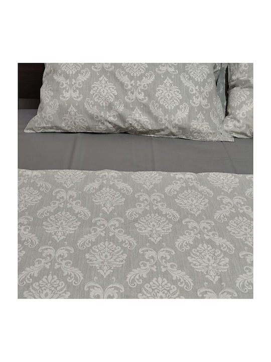 Royal Σετ Σεντόνια Υπέρδιπλα 220x270εκ. Damask Grey (4τμχ)