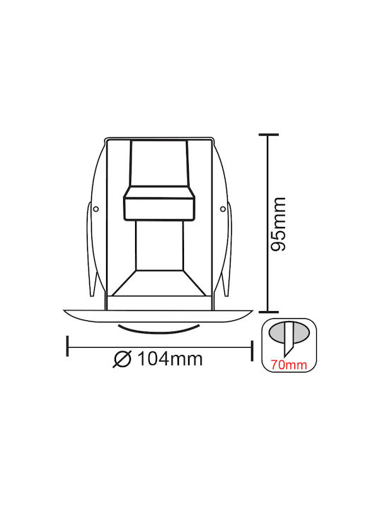 Spot Rotund De Tavan Cu Dulie E14 Alb 50x50cm
