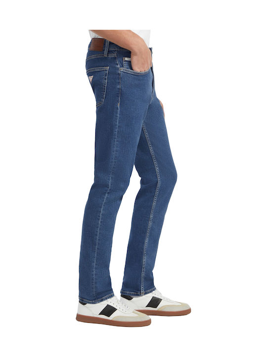 Ανδρικό Παντελόνι Τζιν με Slim Straight Εφαρμογή Μπλε