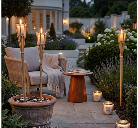 Ecoshadow Bamboo Torch With Citronella Candle H120cm