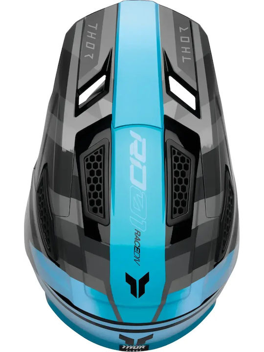 Thor Fleet Camber Black Blue Grey Gloss Motorcycle Helmet Motocross ECE 22.06