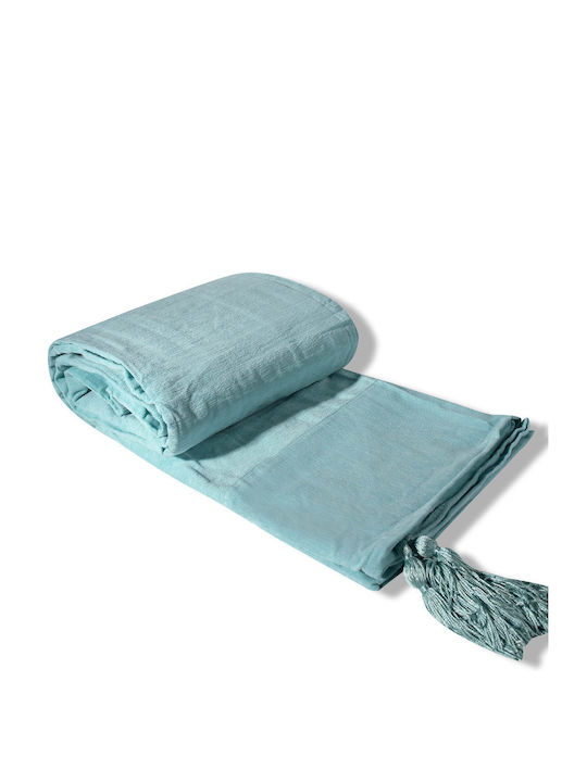 Silk Fashion Decken & Couchdecken Viersitzer-Sofa Überwurf Chenille 180x320cm Aqua
