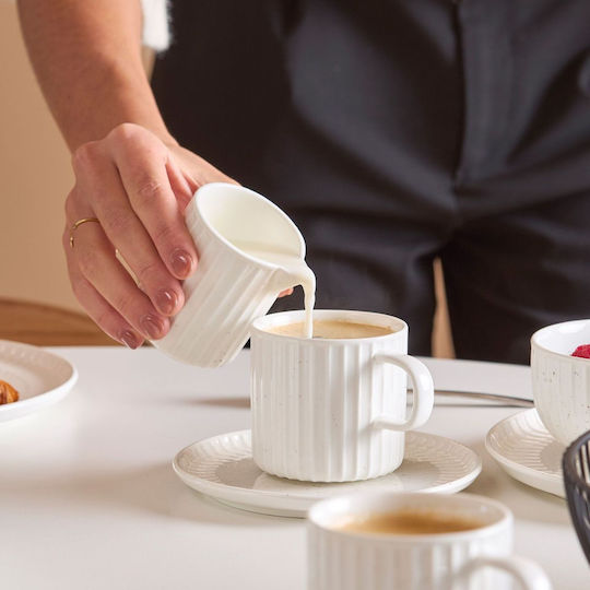 Salt & Pepper Σετ Φλιτζάνια Cappuccino από Πορσελάνη Λευκά 205ml 4τμχ