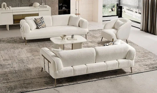 Stewehome Салон 3+3+1 Гарнитура за Салон Модерен Дизайн Комфорт 225x70x95см