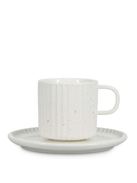 Salt & Pepper Set Of White Porcelain Cappuccino Cups 205ml 4 Pieces
