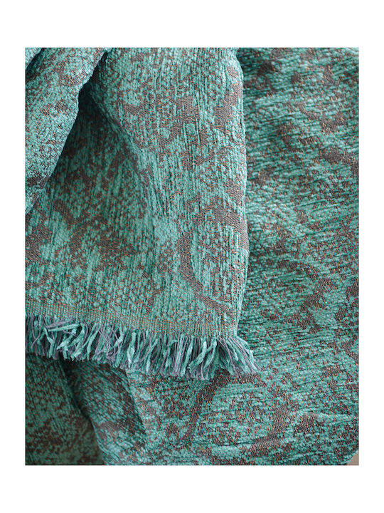 Rythmos Snake Ριχτάρι Πολυθρόνας Chenille 180x160εκ. Πετρόλ 117-191-2727