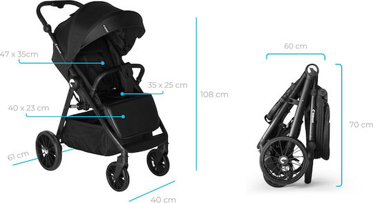 Kidnort Cărucior Copii Potrivit Pentru Nou-Născuți Gri 9.35kg