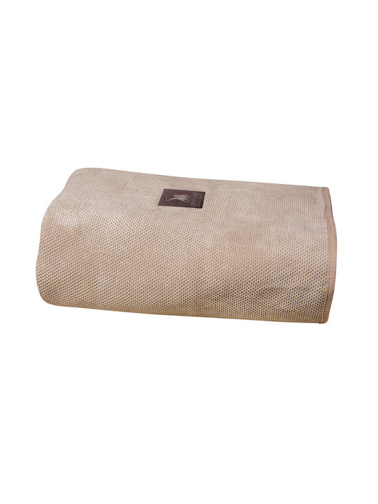 Greenwich Polo Club Decke Für Zweisitzer-Sofa Fleece 180x250cm Beigefarbe