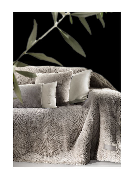 Armchair Throw Crusty Mink 130x170 Cm + Decorative Pillowcase 45x45 Cm Guy Laroche