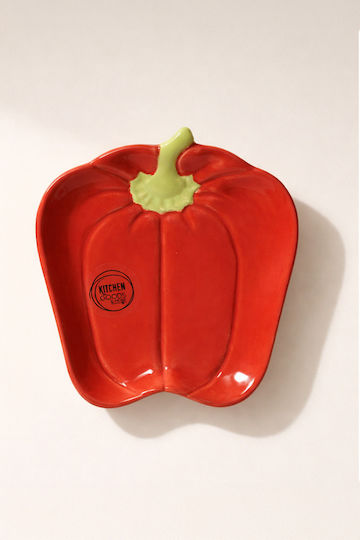 Kaemingk Placă Joasă Ceramică Roșie cu Diametru 16cm