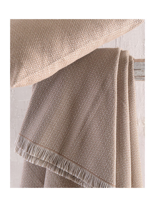 Rythmos Santorini Sofa Throw Jacquard 180x240cm Brown