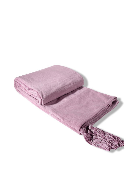 Silk Fashion 281 Ριχτάρι Πολυθρόνας Chenille 180x180εκ. Λιλά 6978000005078