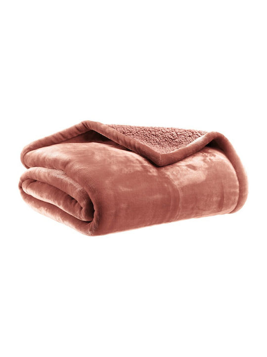 Vivaraise Michka Ριχτάρι Πολυθρόνας Δύο 'Οψεων Sherpa 130x160εκ. Terracotta 2508109005