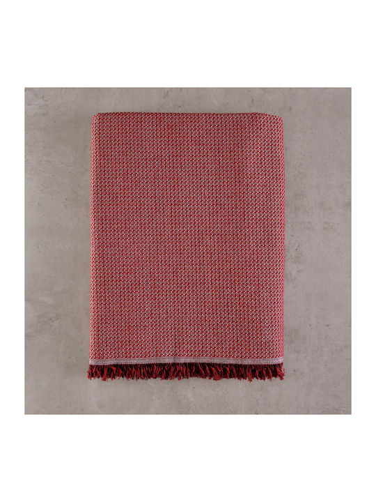 Rythmos Luna Three-Seater Sofa Throw 2 Sides Jacquard 180x280cm Burgundy