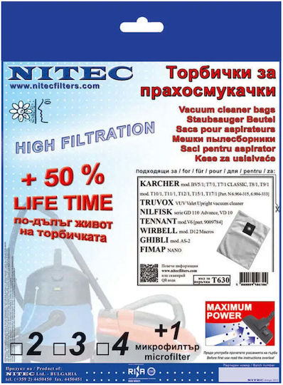 Nitec Saci Pentru Aspiratoare 5 Bucăți Compatibili cu Aspirator Karcher / Nilfisk