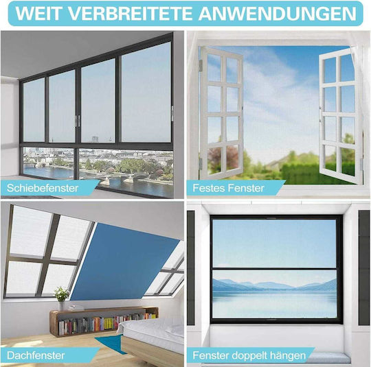 Window Mosquito Net With Velcro Permanent Black 150x130cm