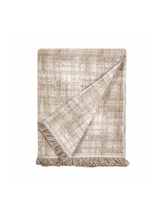 Kentia Marcos Sofa Throws 2 Seater 180x250cm 12 Ecru Light Brown