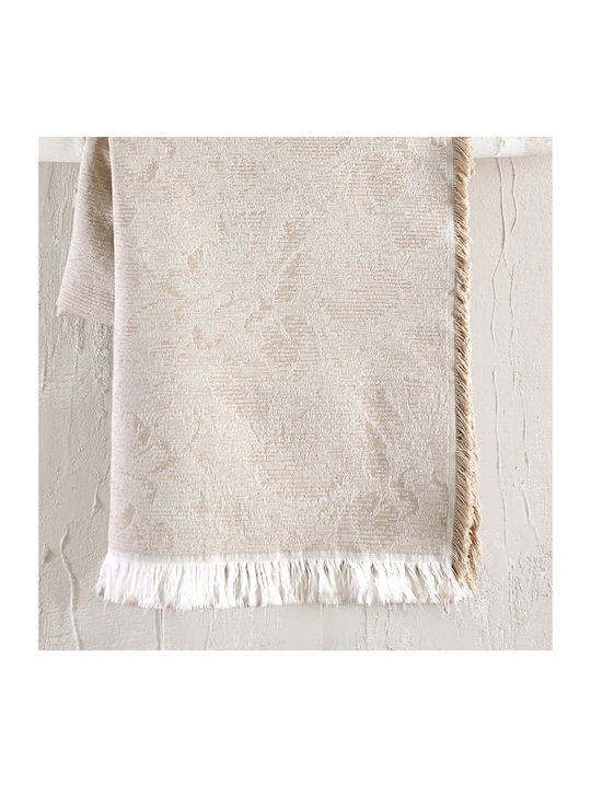 Rythmos Peony Zweisitzer-Sofa Überwurf Jacquard 180x240cm Beige