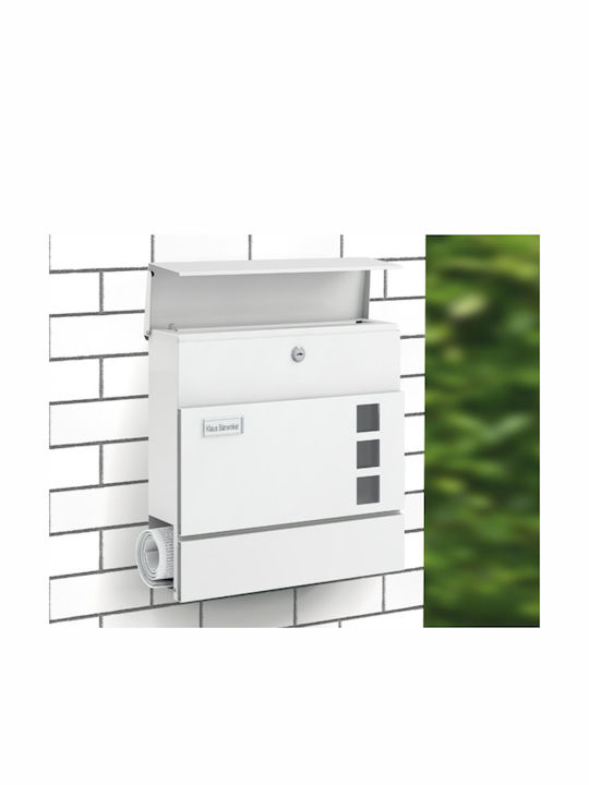 Basi Bk 380m Briefkästen Für Draußen Inox In Weiß Farbe 104cm
