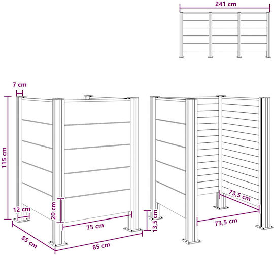 vidaXL Waste Bin Frame