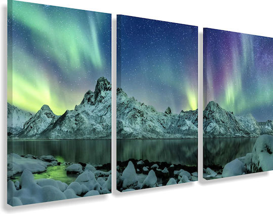 Decowalls Τρίπτυχος Πίνακας σε Καμβά 60x120cm