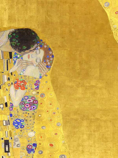 Poster Gustav Klimt Kiss Art155 50cm X 70cm Λευκή Ξύλινη Κορνίζα