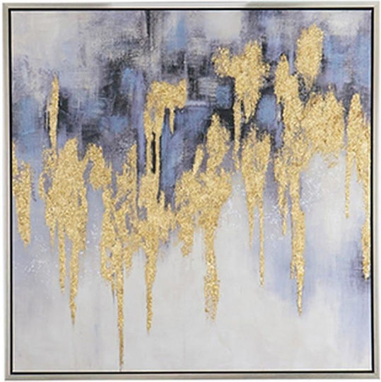 Artekko Golden Flakes Ölgemälde auf Segeltuch 100x100 cm