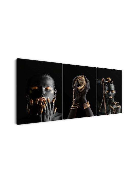 Naklejkomania Τρίπτυχος Πίνακας σε Καμβά 60x120cm