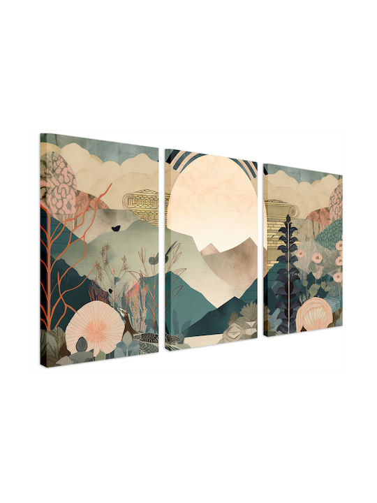 Decowalls Τρίπτυχος Πίνακας σε Καμβά 60x120cm