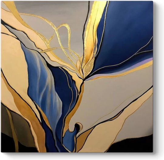 Megapap Dance Of Gold And Blue Πίνακας σε Καμβά 100x100cm