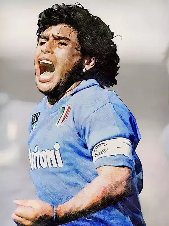 Poster Diego Armando Maradona Sc010 21cm X 30cm White Wooden Frame