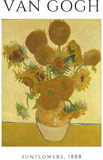 Van Gogh Sunflowers A Αντίγραφο του Van Gogh Ξύλινο