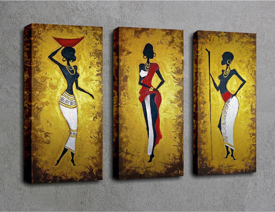 Threefold Painting on Canvas 45x20cm
